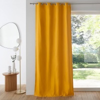 Штора Затемняющая с люверсами 100 хлопок Scenario 180 x 135 см желтый LA REDOUTE INTERIEURS  фото, kupilegko.ru